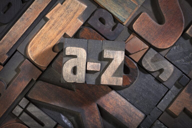 A-z Written With Letterpress Printing Blocks